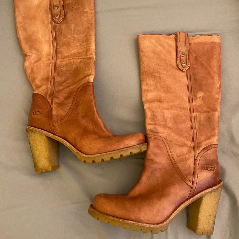 UGG Buttery Soft Lug Sole Heeled Boots Sz 7